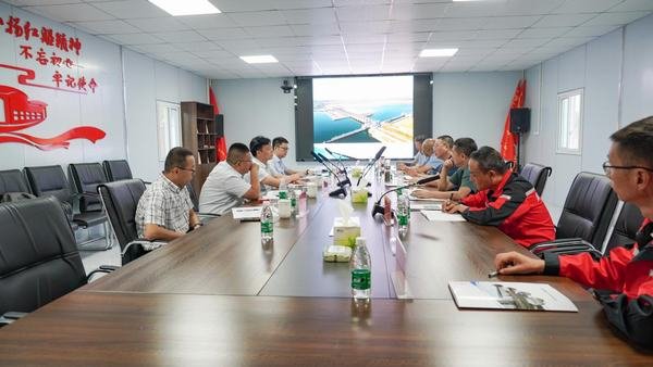 中信建設四川分公司總經理張自強一行考察虎渡溪航電樞紐工程項目